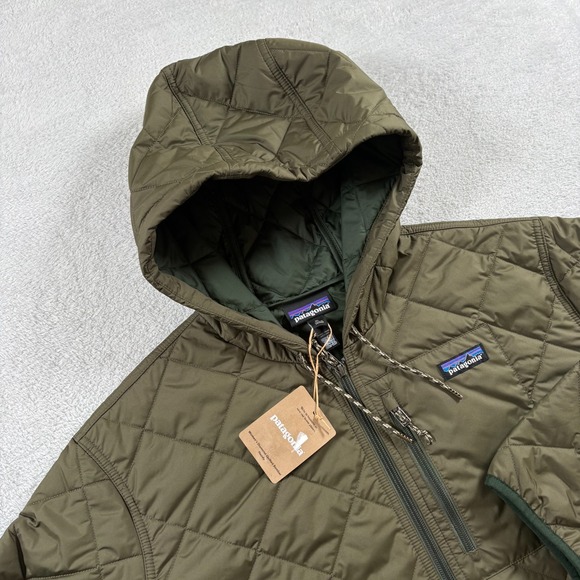 Patagonia Jackets & Blazers - Patagonia Bomber Hoody Womens XL Basin Green Diamond Quilted Full Zip Jacket
